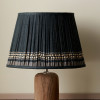 Samaira 35cm Black Silk Border Print Mushroom Pleat Tapered Lampshade