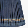 Samaira 35cm Denim Silk Border Print Mushroom Pleat Tapered Lampshade