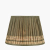 Samaira 35cm Olive Silk Border Print Mushroom Pleat Tapered Lampshade