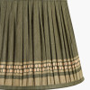 Samaira 35cm Olive Silk Border Print Mushroom Pleat Tapered Lampshade