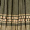 Samaira 35cm Olive Silk Border Print Mushroom Pleat Tapered Lampshade