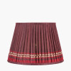 Samaira 35cm Red Silk Border Print Mushroom Pleat Tapered Lampshade