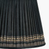 Samaira 40cm Black Silk Border Print Mushroom Pleat Tapered Lampshade