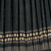 Samaira 40cm Black Silk Border Print Mushroom Pleat Tapered Lampshade