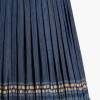 Samaira 40cm Denim Silk Border Print Mushroom Pleat Tapered Lampshade