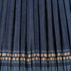 Samaira 40cm Denim Silk Border Print Mushroom Pleat Tapered Lampshade
