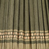 Samaira 40cm Olive Silk Border Print Mushroom Pleat Tapered Lampshade