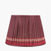 Samaira 40cm Red Silk Border Print Mushroom Pleat Tapered Lampshade