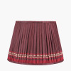 Samaira 40cm Red Silk Border Print Mushroom Pleat Tapered Lampshade