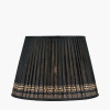 Samaira 45cm Black Silk Border Print Mushroom Pleat Tapered Lampshade
