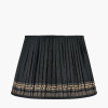 Samaira 45cm Black Silk Border Print Mushroom Pleat Tapered Lampshade