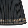 Samaira 45cm Black Silk Border Print Mushroom Pleat Tapered Lampshade