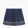 Samaira 45cm Denim Silk Border Print Mushroom Pleat Tapered Lampshade