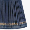 Samaira 45cm Denim Silk Border Print Mushroom Pleat Tapered Lampshade
