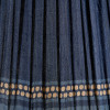 Samaira 45cm Denim Silk Border Print Mushroom Pleat Tapered Lampshade