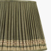 Samaira 45cm Olive Silk Border Print Mushroom Pleat Tapered Lampshade