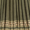 Samaira 45cm Olive Silk Border Print Mushroom Pleat Tapered Lampshade