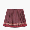 Samaira 45cm Red Silk Border Print Mushroom Pleat Tapered Lampshade