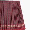 Samaira 45cm Red Silk Border Print Mushroom Pleat Tapered Lampshade