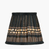 Samaira 16cm Black Silk Border Print Mushroom Pleat Tapered Lampshade