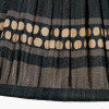 Samaira 16cm Black Silk Border Print Mushroom Pleat Tapered Lampshade
