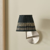 Samaira 16cm Black Silk Border Print Mushroom Pleat Tapered Lampshade