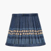 Samaira 16cm Denim Silk Border Print Mushroom Pleat Tapered Lampshade