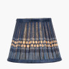 Samaira 16cm Denim Silk Border Print Mushroom Pleat Tapered Lampshade