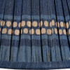 Samaira 16cm Denim Silk Border Print Mushroom Pleat Tapered Lampshade