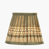Samaira 16cm Olive Silk  Border Print Mushroom Pleat Tapered Lampshade