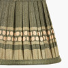Samaira 16cm Olive Silk  Border Print Mushroom Pleat Tapered Lampshade