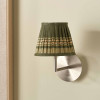 Samaira 16cm Olive Silk  Border Print Mushroom Pleat Tapered Lampshade