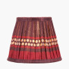 Samaira 16cm Red Silk  Border Print Mushroom Pleat Tapered Lampshade