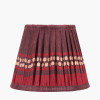 Samaira 16cm Red Silk  Border Print Mushroom Pleat Tapered Lampshade