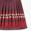 Samaira 16cm Red Silk  Border Print Mushroom Pleat Tapered Lampshade