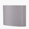 Mia 25cm Steel Grey Oval Silk Mix Lampshade