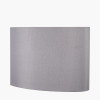 Mia 35cm Steel Grey Oval Silk Mix Lampshade