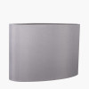 Mia 40cm Steel Grey Oval Silk Mix Lampshade