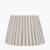 Isla 25cm Jute Striped Natural & Blue Tapered Lampshade