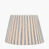Isla 30cm Jute Striped Natural & Blue Tapered Lampshade