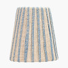 Isla 14cm Jute Striped Natural & Blue Tall Tapered Candle Clip Lampshade