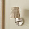 Isla 14cm Jute Striped Natural & Olive Tall Tapered Candle Clip Lampshade