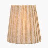 Isla 14cm Jute Striped Natural & Yellow Tall Tapered Candle Clip Lampshade