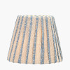 Isla 16cm Jute Striped Natural & Blue Tapered Lampshade