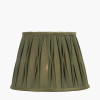 Odette 30cm Olive Green Cotton Slub Pinch Pleat  Tapered Lampshade
