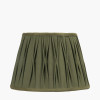 Odette 30cm Olive Green Cotton Slub Pinch Pleat  Tapered Lampshade