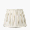 Odette 30cm White Linen Slub Pinch Pleat  Tapered Lampshade
