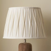 Odette 30cm White Linen Slub Pinch Pleat  Tapered Lampshade