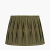 Odette 35cm Olive Green Cotton Slub Pinch Pleat  Tapered Lampshade