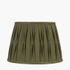 Odette 35cm Olive Green Cotton Slub Pinch Pleat  Tapered Lampshade